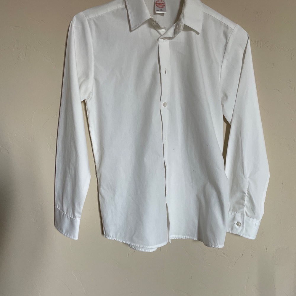 Kids Classic White Dress Shirt - Long Sleeve
